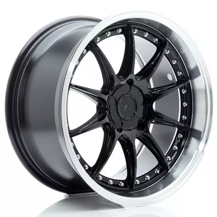 JR Wheels JR41 18x9,5 ET15-35 5H BLANK Glossy Black w/Machined Lip - Japan Racing vanteet - 5902211973539 - 1